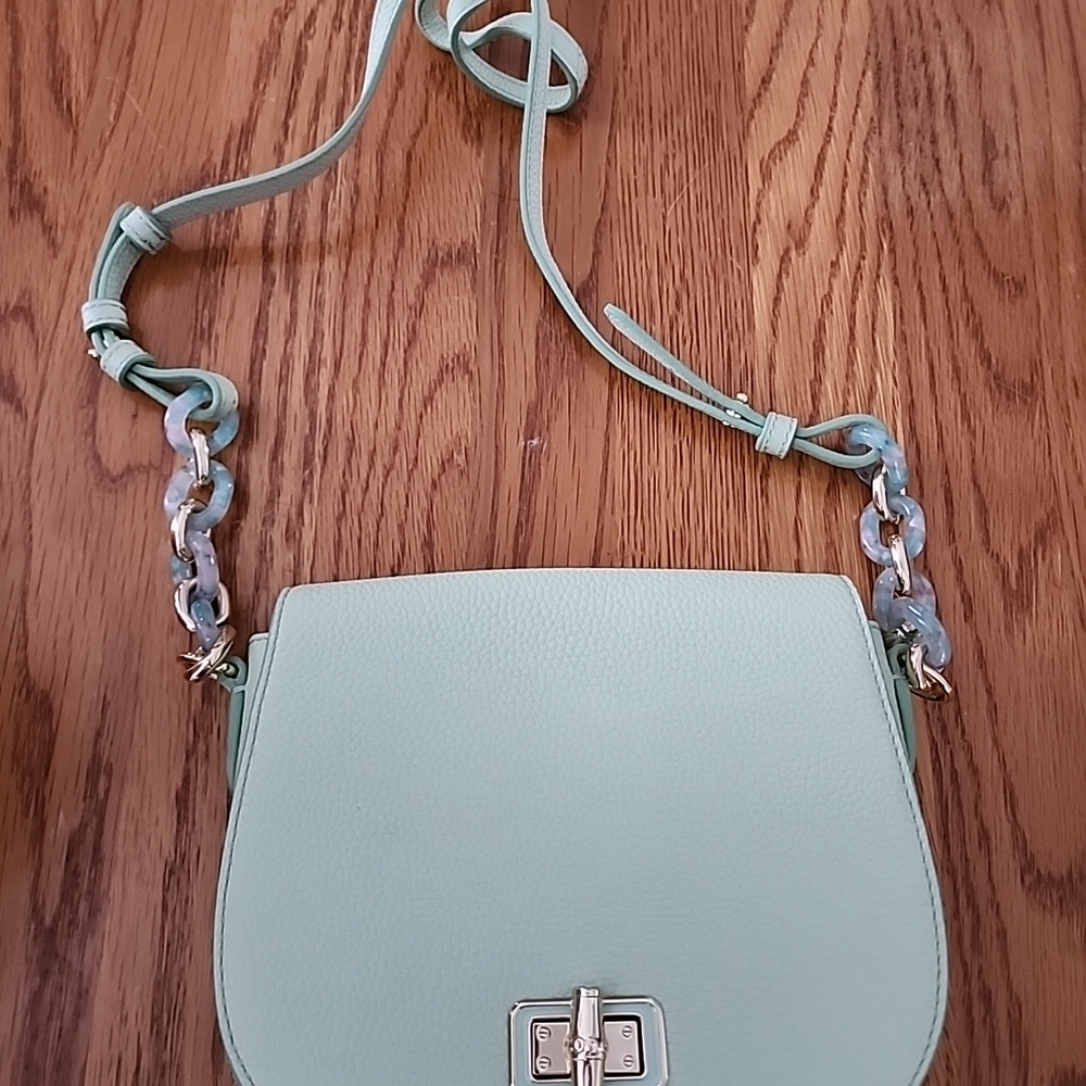 Talbots Light Green Crossbody Bag with Chain Strap